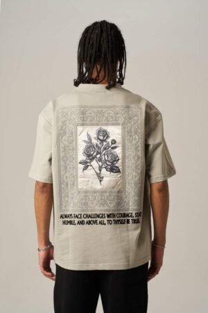 Home thyself be true graphic oversized t shirt – sand (unisex)