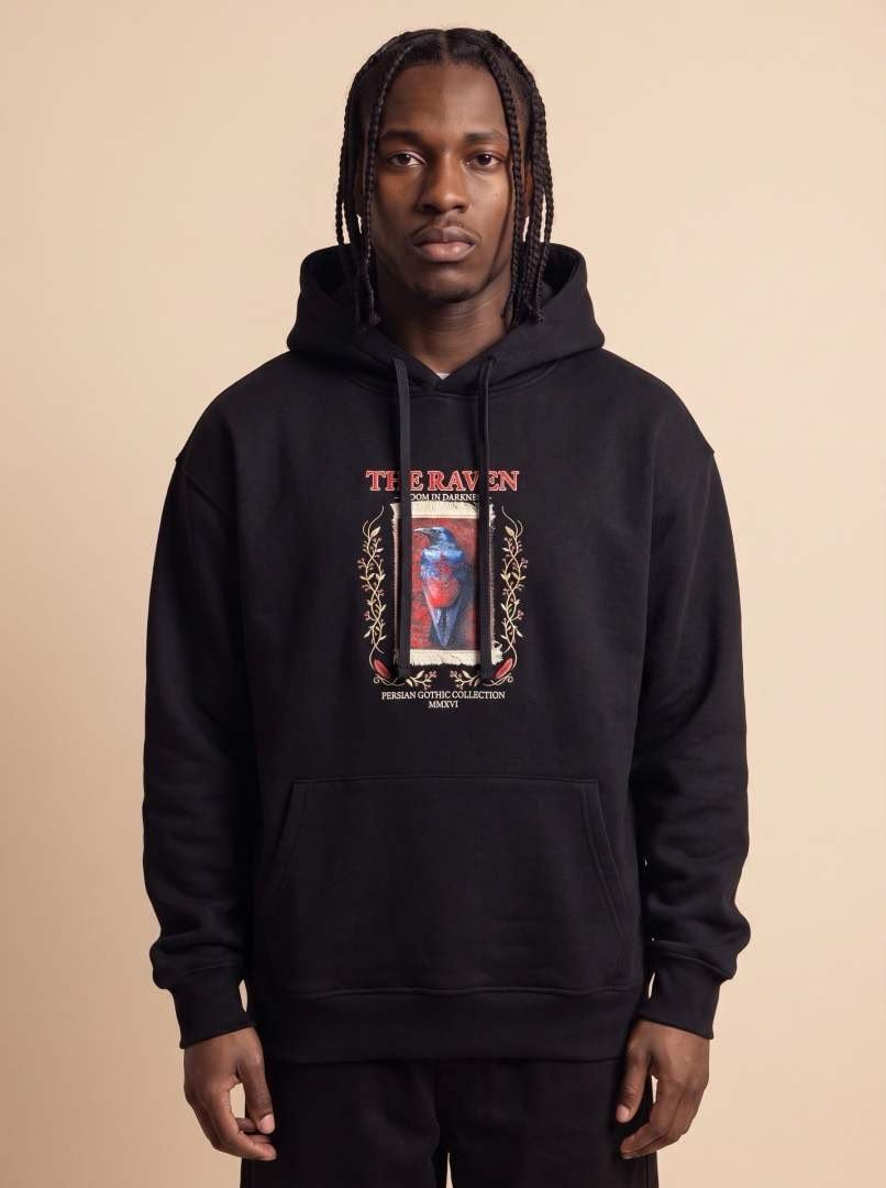 the raven persian gothic oversized hoodie – black the raven persian gothic oversized hoodie – black