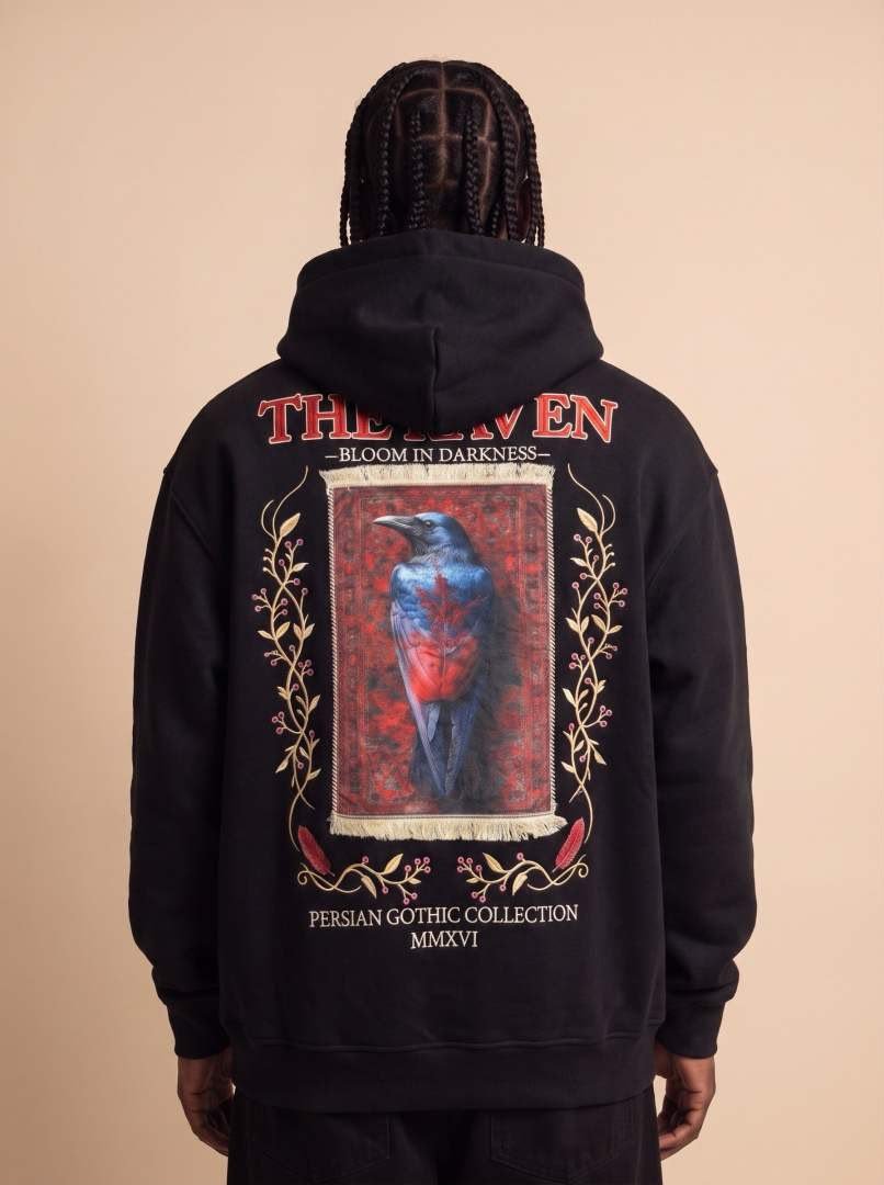 the raven persian gothic oversized hoodie – black the raven persian gothic oversized hoodie – black