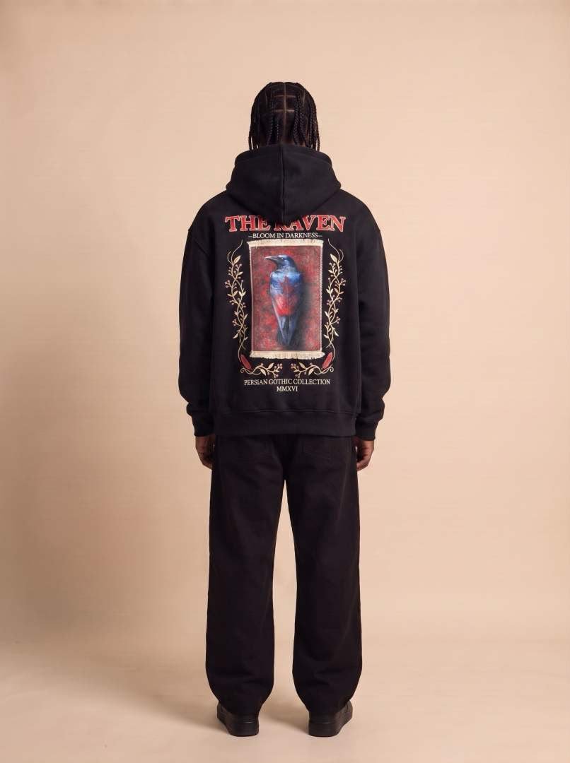 the raven persian gothic oversized hoodie – black the raven persian gothic oversized hoodie – black