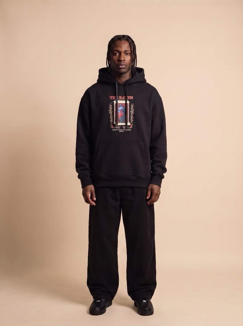 the raven persian gothic oversized hoodie – black the raven persian gothic oversized hoodie – black