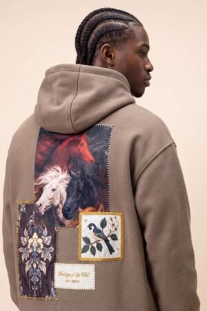 wild heritage designer oversized hoodie – mocha