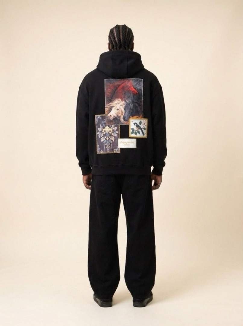 heritage wild oversized hoodie – black heritage wild oversized hoodie – black