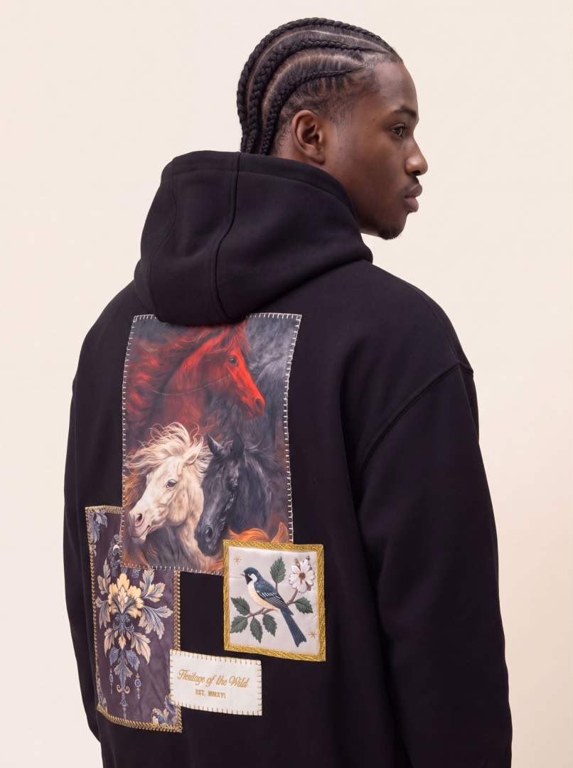 heritage wild oversized hoodie – black heritage wild oversized hoodie – black
